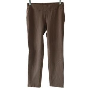 Insight Women's Brown Mid Rise Straight Leg Stretch Pull On Pants Size 6